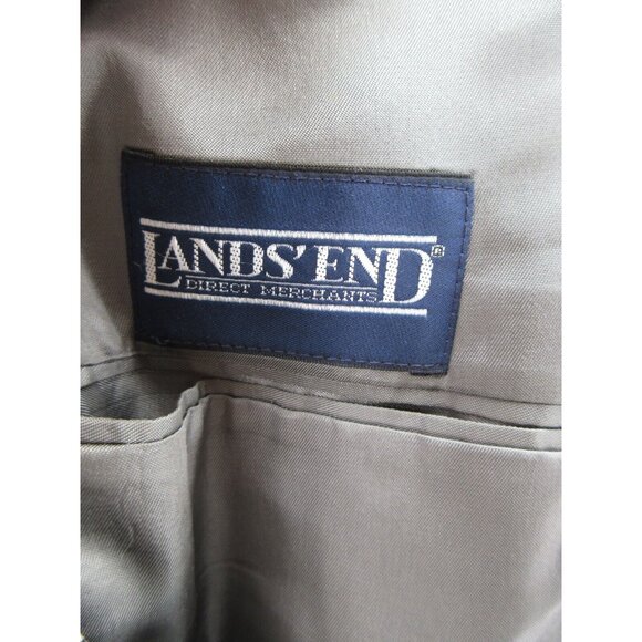 VINTAGE Lands End Sport Coat 44 Long Matka Silk Tweed Blazer 90s - Picture 10 of 12